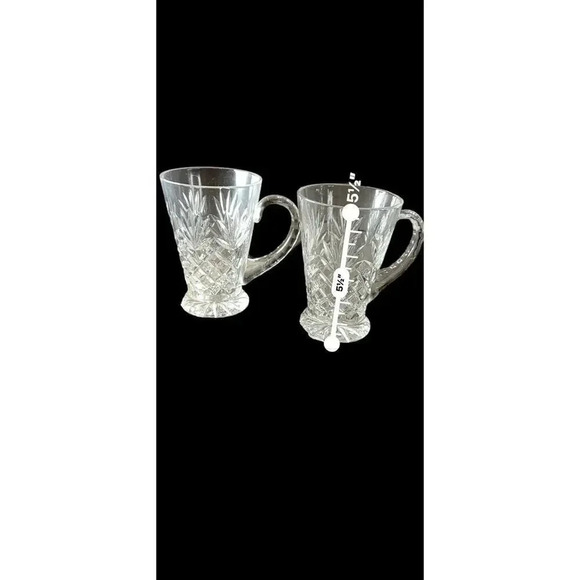 Galway Super Crystal Irish Coffee Glasses / Mugs Gifs Herself & Gifs Himself - Picture 2 of 7
